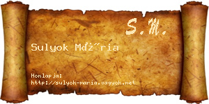 Sulyok Mária névjegykártya